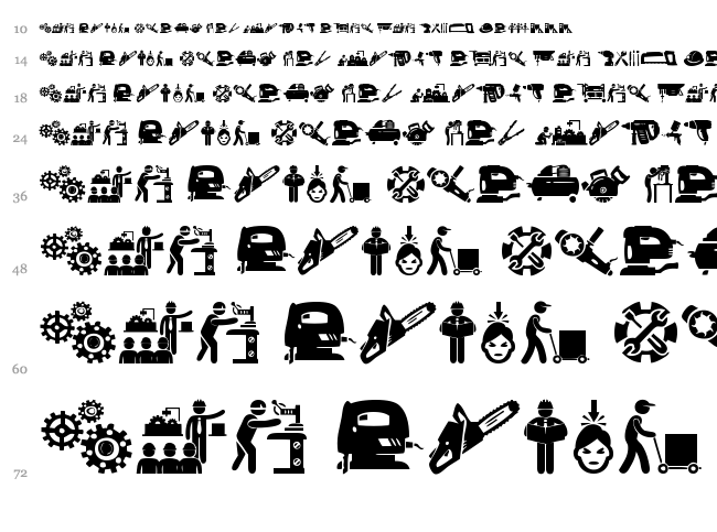 Industrial Worker font waterfall